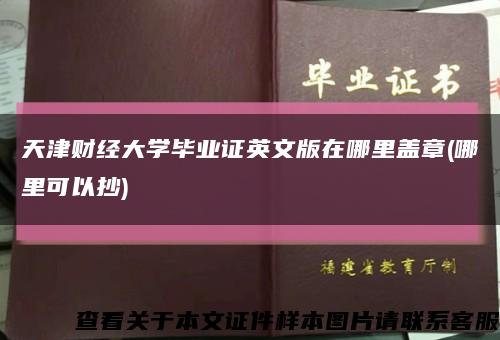 天津财经大学毕业证英文版在哪里盖章(哪里可以抄)缩略图