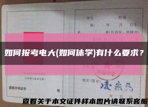 如何报考电大(如何休学)有什么要求？缩略图