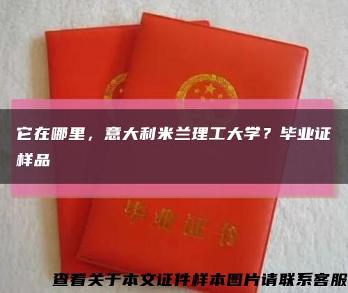 它在哪里，意大利米兰理工大学？毕业证样品缩略图