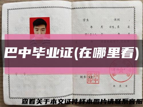 巴中毕业证(在哪里看)缩略图