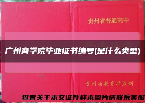 广州商学院毕业证书编号(是什么类型)缩略图