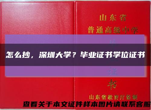 怎么抄，深圳大学？毕业证书学位证书缩略图