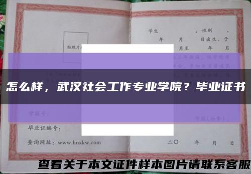 怎么样，武汉社会工作专业学院？毕业证书缩略图