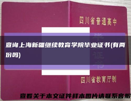 查询上海新疆继续教育学院毕业证书(有两份吗)缩略图