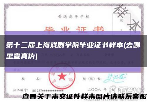 第十二届上海戏剧学院毕业证书样本(去哪里查真伪)缩略图