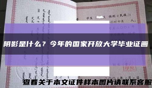 阴影是什么？今年的国家开放大学毕业证画缩略图