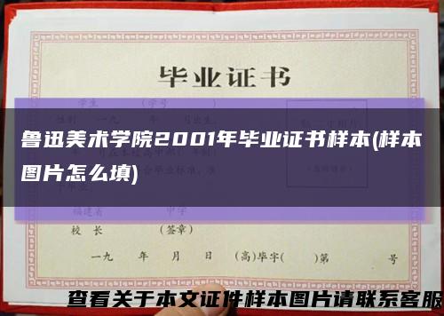 鲁迅美术学院2001年毕业证书样本(样本图片怎么填)缩略图