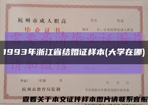 1993年浙江省结婚证样本(大学在哪)缩略图