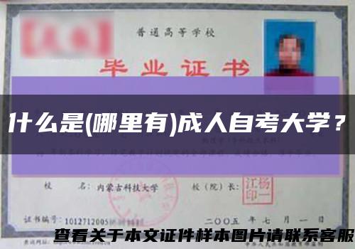 什么是(哪里有)成人自考大学？缩略图