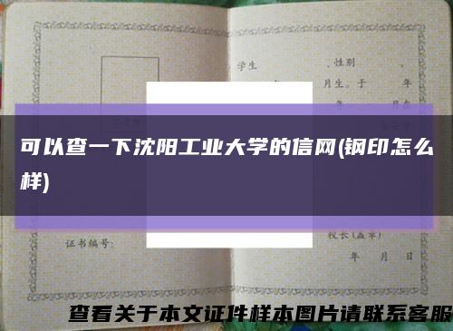 可以查一下沈阳工业大学的信网(钢印怎么样)缩略图
