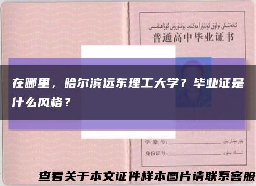 在哪里，哈尔滨远东理工大学？毕业证是什么风格？缩略图