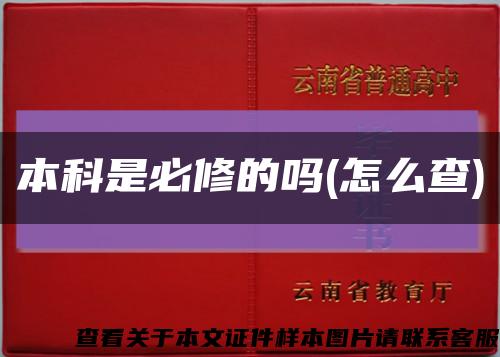 本科是必修的吗(怎么查)缩略图