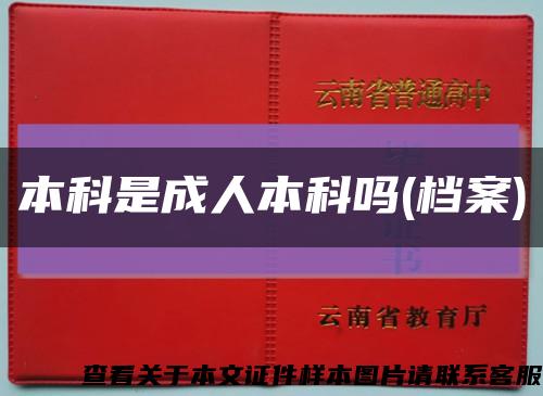 本科是成人本科吗(档案)缩略图