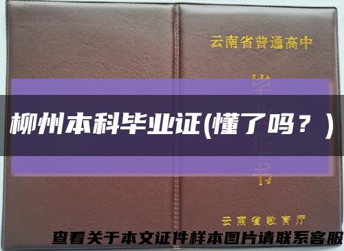 柳州本科毕业证(懂了吗？)缩略图