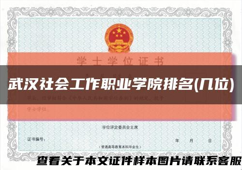 武汉社会工作职业学院排名(几位)缩略图
