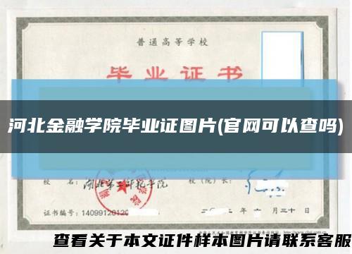 河北金融学院毕业证图片(官网可以查吗)缩略图