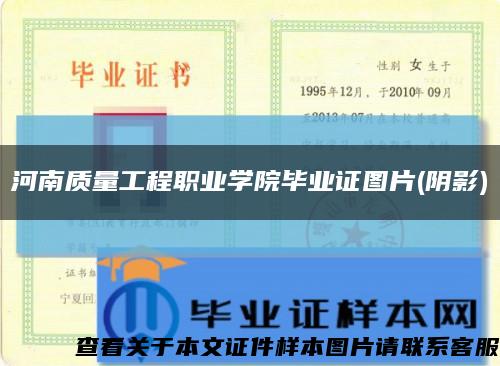 河南质量工程职业学院毕业证图片(阴影)缩略图