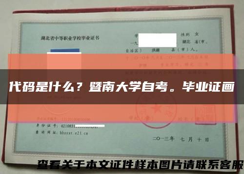 代码是什么？暨南大学自考。毕业证画缩略图