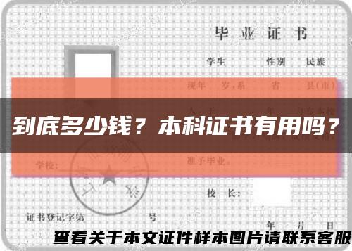 到底多少钱？本科证书有用吗？缩略图