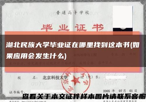 湖北民族大学毕业证在哪里找到这本书(如果应用会发生什么)缩略图