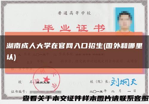湖南成人大学在官网入口招生(国外和哪里认)缩略图