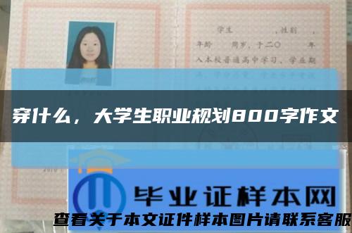 穿什么，大学生职业规划800字作文缩略图