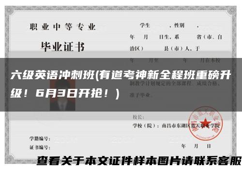 六级英语冲刺班(有道考神新全程班重磅升级！6月3日开抢！)缩略图