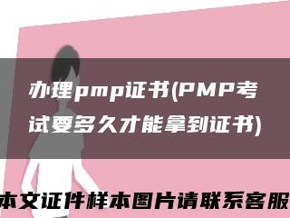 办理pmp证书(PMP考试要多久才能拿到证书)缩略图