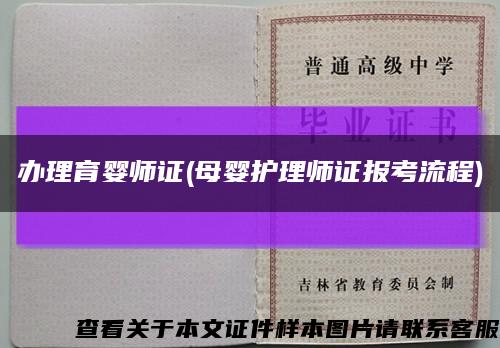 办理育婴师证(母婴护理师证报考流程)缩略图