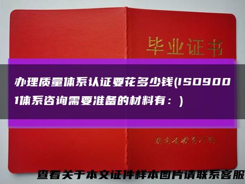 办理质量体系认证要花多少钱(ISO9001体系咨询需要准备的材料有：)缩略图