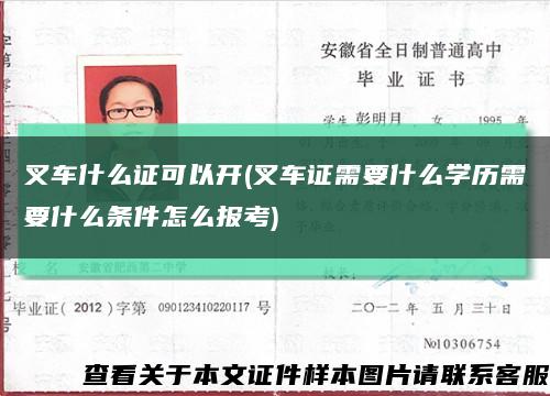 叉车什么证可以开(叉车证需要什么学历需要什么条件怎么报考)缩略图