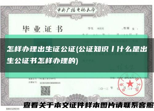 怎样办理出生证公证(公证知识丨什么是出生公证书怎样办理的)缩略图