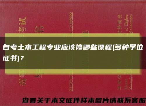 自考土木工程专业应该修哪些课程(多种学位证书)？缩略图