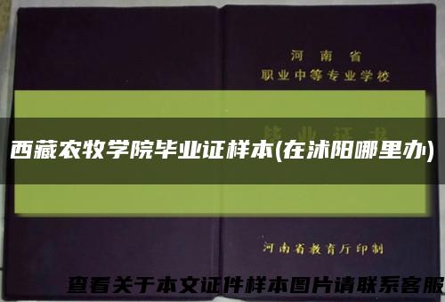 西藏农牧学院毕业证样本(在沭阳哪里办)缩略图