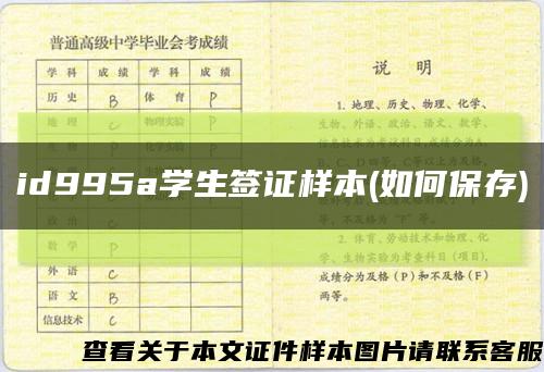 id995a学生签证样本(如何保存)缩略图