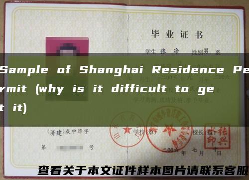 Sample of Shanghai Residence Permit (why is it difficult to get it)缩略图