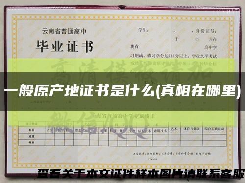 一般原产地证书是什么(真相在哪里)缩略图