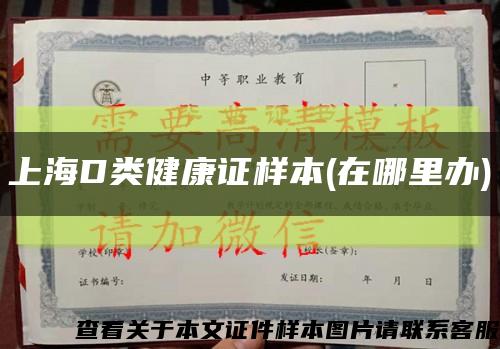 上海D类健康证样本(在哪里办)缩略图