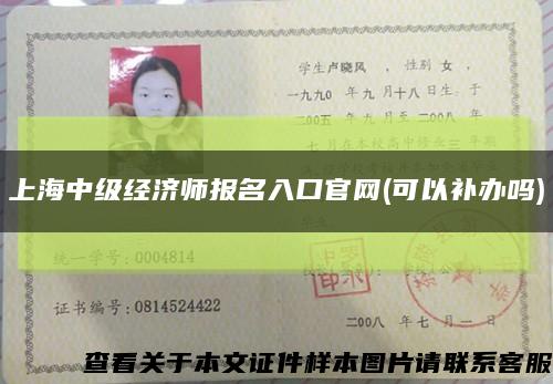 上海中级经济师报名入口官网(可以补办吗)缩略图