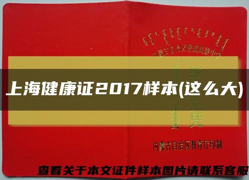 上海健康证2017样本(这么大)缩略图