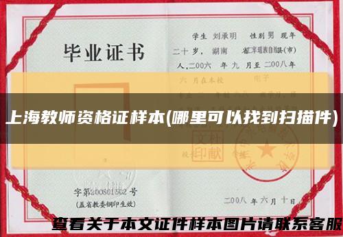 上海教师资格证样本(哪里可以找到扫描件)缩略图