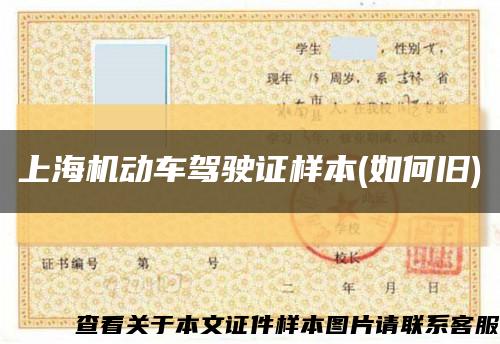 上海机动车驾驶证样本(如何旧)缩略图