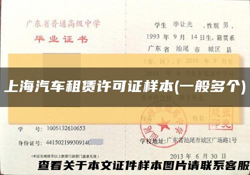 上海汽车租赁许可证样本(一般多个)缩略图