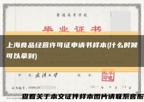 上海食品经营许可证申请书样本(什么时候可以拿到)缩略图