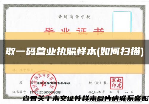 取一码营业执照样本(如何扫描)缩略图