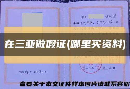 在三亚做假证(哪里买资料)缩略图