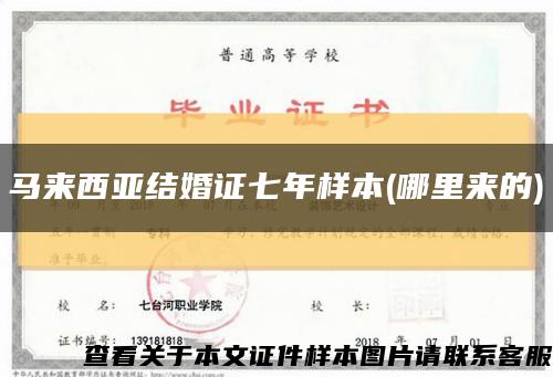 马来西亚结婚证七年样本(哪里来的)缩略图