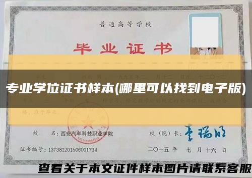专业学位证书样本(哪里可以找到电子版)缩略图