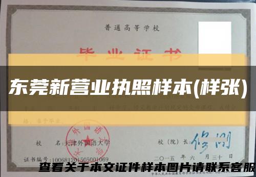 东莞新营业执照样本(样张)缩略图