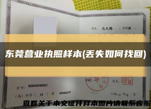 东莞营业执照样本(丢失如何找回)缩略图